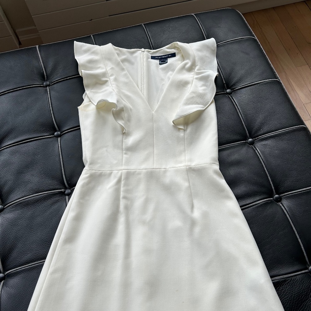 French Connection - White V-Neck Dress